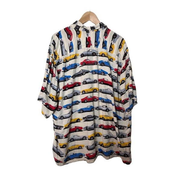 Vintage Reyn Spooner Corvette Rayon Shirt Hawaiian Chevrolet XXL - Picture 4 of 5